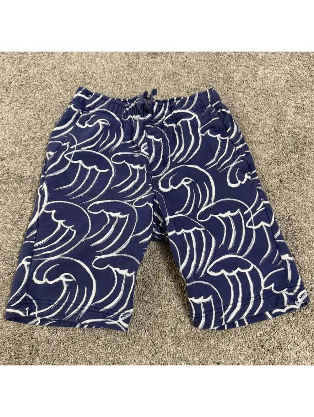 Tea Collection Navy Wave Print Sweat Shorts Size 10